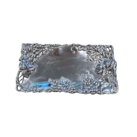 1990s Arthur Court Grape Motif Bread Trays & Wine Coaster Set - Picture 6 of 15